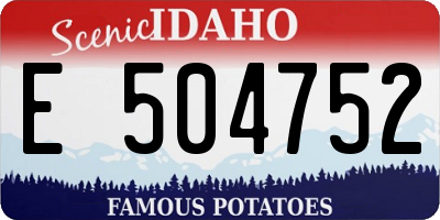 ID license plate E504752