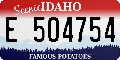 ID license plate E504754