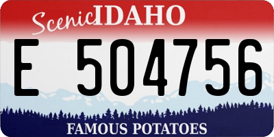 ID license plate E504756