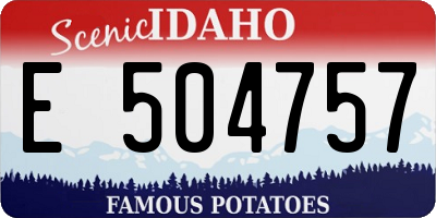 ID license plate E504757