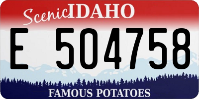 ID license plate E504758