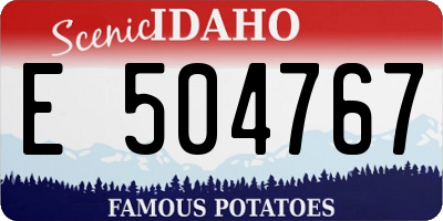 ID license plate E504767