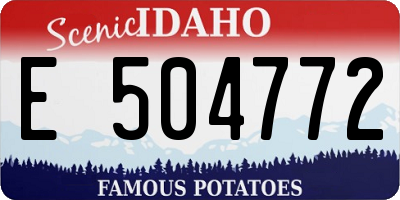 ID license plate E504772