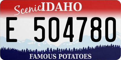 ID license plate E504780