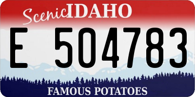 ID license plate E504783