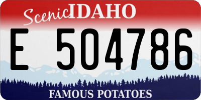 ID license plate E504786