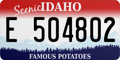 ID license plate E504802