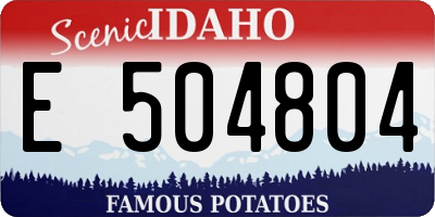 ID license plate E504804