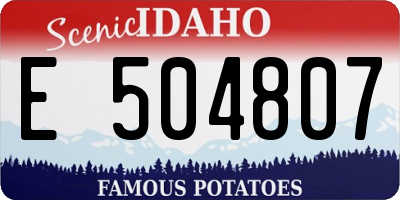 ID license plate E504807