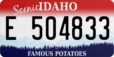 ID license plate E504833