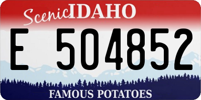 ID license plate E504852