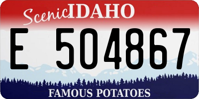 ID license plate E504867