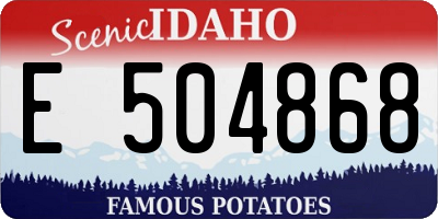 ID license plate E504868
