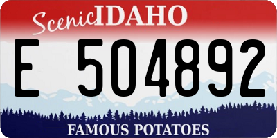 ID license plate E504892