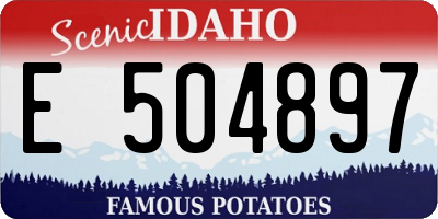ID license plate E504897