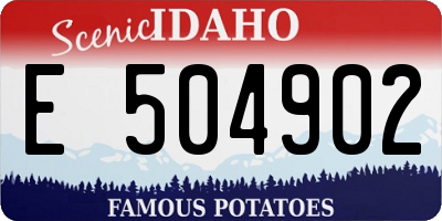 ID license plate E504902