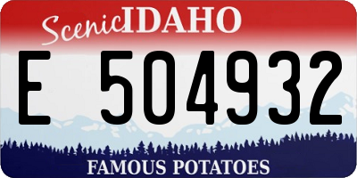 ID license plate E504932