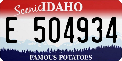 ID license plate E504934