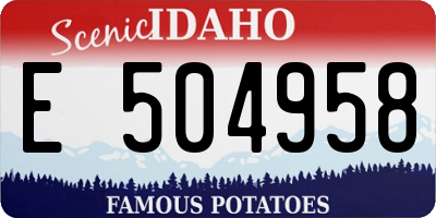 ID license plate E504958
