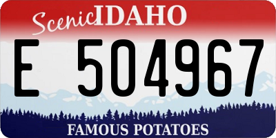 ID license plate E504967