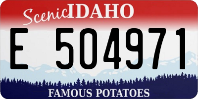 ID license plate E504971