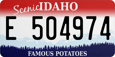 ID license plate E504974