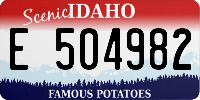ID license plate E504982