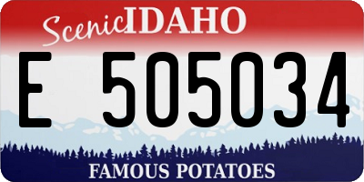 ID license plate E505034