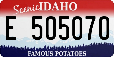 ID license plate E505070