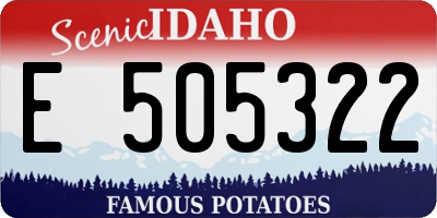 ID license plate E505322