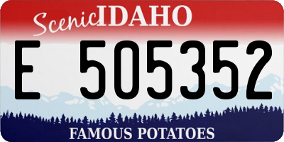 ID license plate E505352