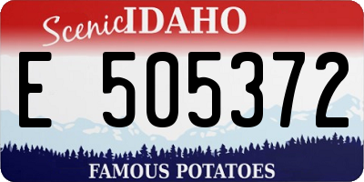 ID license plate E505372