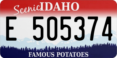 ID license plate E505374