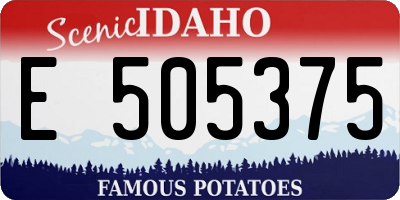 ID license plate E505375