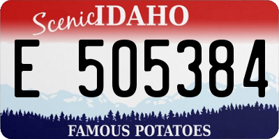 ID license plate E505384