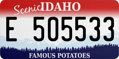 ID license plate E505533