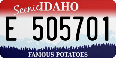 ID license plate E505701