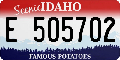 ID license plate E505702