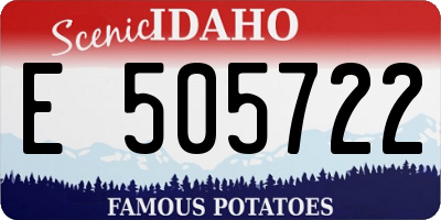ID license plate E505722