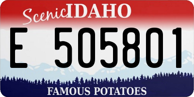 ID license plate E505801