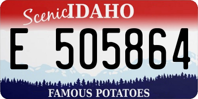 ID license plate E505864
