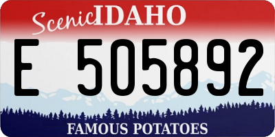 ID license plate E505892