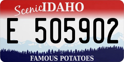 ID license plate E505902
