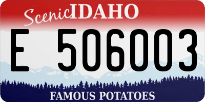 ID license plate E506003