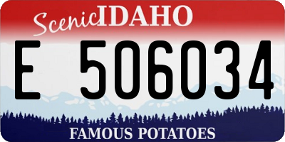 ID license plate E506034