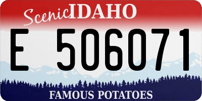 ID license plate E506071