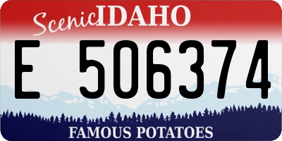 ID license plate E506374