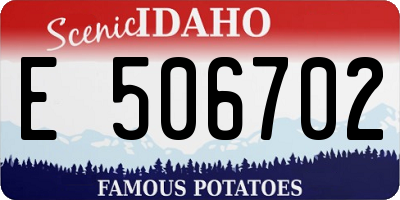 ID license plate E506702