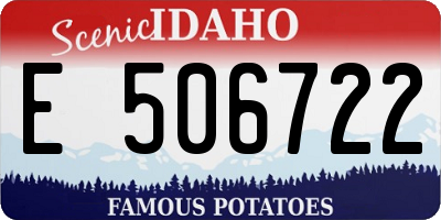ID license plate E506722