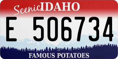 ID license plate E506734